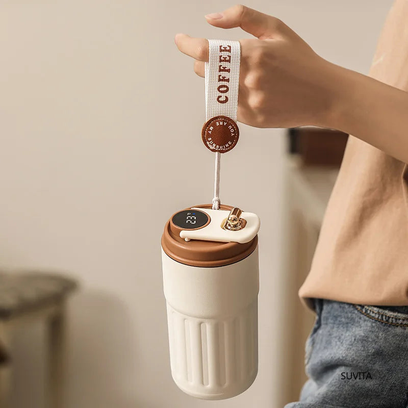 Intelligent Digital LED Temperature Display Coffee Cup Stainless Steel Thermo Bottle Keeps Cold and Heat Business Thermal Mug