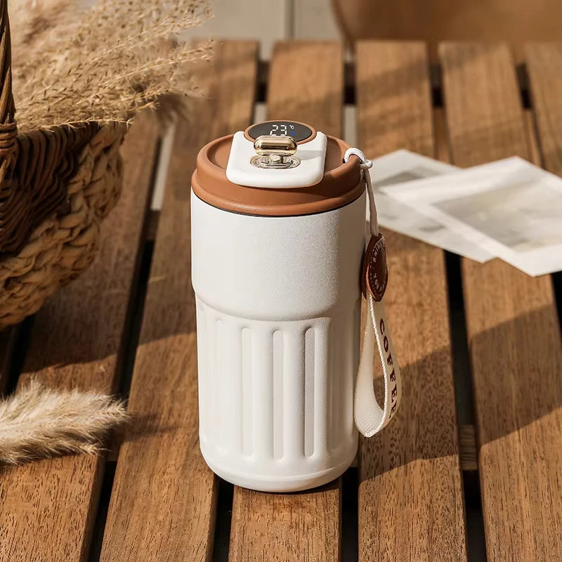 Intelligent Digital LED Temperature Display Coffee Cup Stainless Steel Thermo Bottle Keeps Cold and Heat Business Thermal Mug