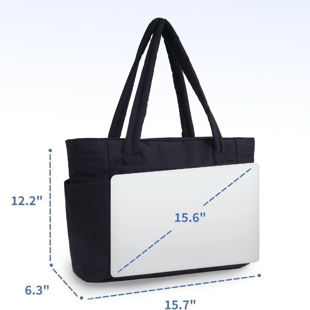 Ladies Lightweight Portable Tote Bag Quilted Travel Bag Casual Shoulder Bag in Black Khaki Colors Small Tote Bags for Women