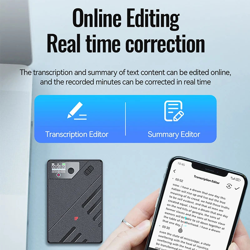AI Voice Recorder GPT Intelligence APP Control Audio Mind Map Real Time Transcription/Summary/Translation Phone Calls Recording