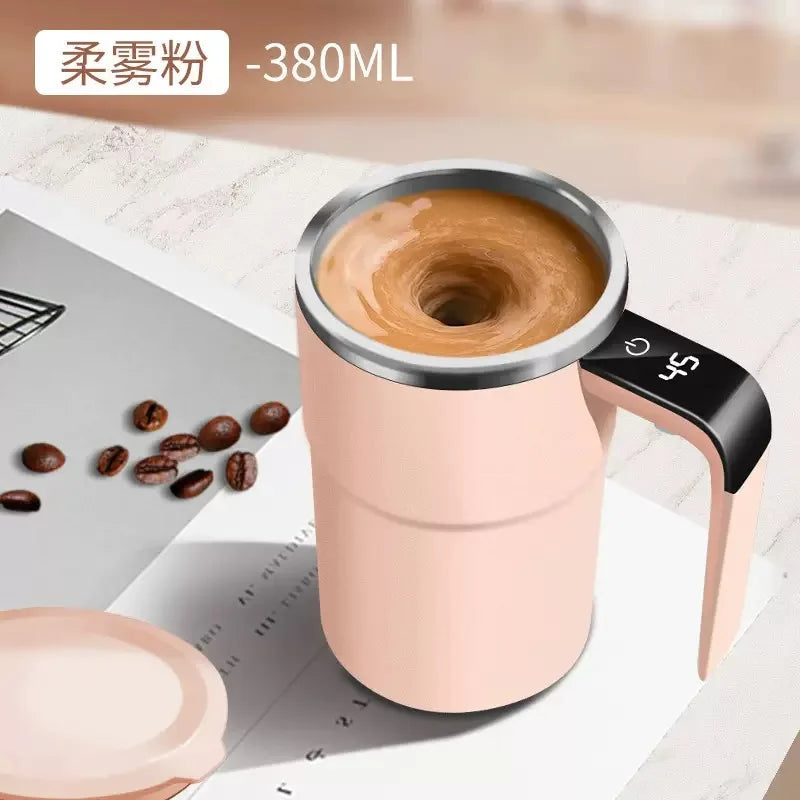 380ML Electric Coffee Self Mixing Mug IP67 Waterproof Coffee Stirring Mug USB Charging Digital Display Automatic Magnetic Cup