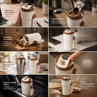 Thermos with Temperature Display - for the office, the car, the gym and travel