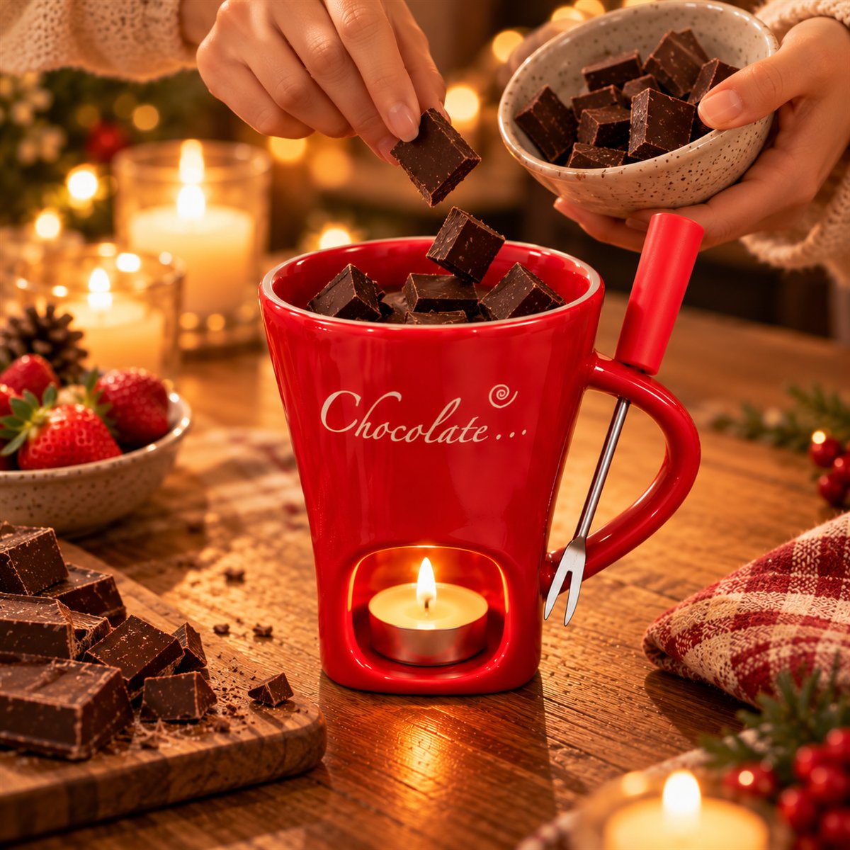 Echa el chocolate o el queso